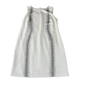 Calvin Klein White Sleeveless Sheath Dress Silver Embellished Size 18W
